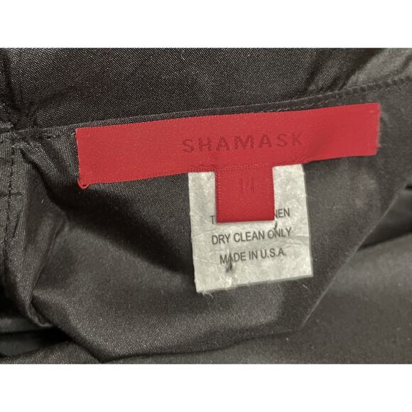 Shamask Black Silk Linen Dress 10 12 14 NWT $1600 Evening - Picture 15 of 16